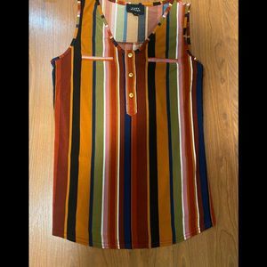 NWT- Colorful Striped Sleeveless Blouse
